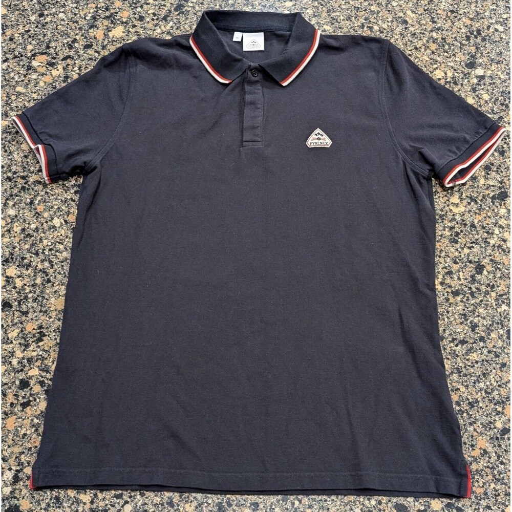 Pyrenex Leyre Polo Deep Ink Mens Size XL Black Short Sleeve